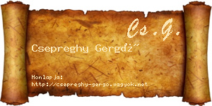 Csepreghy Gergő névjegykártya