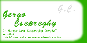 gergo csepreghy business card